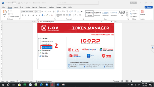 Tạo yêu cầu mở khóa chữ ký số ICA