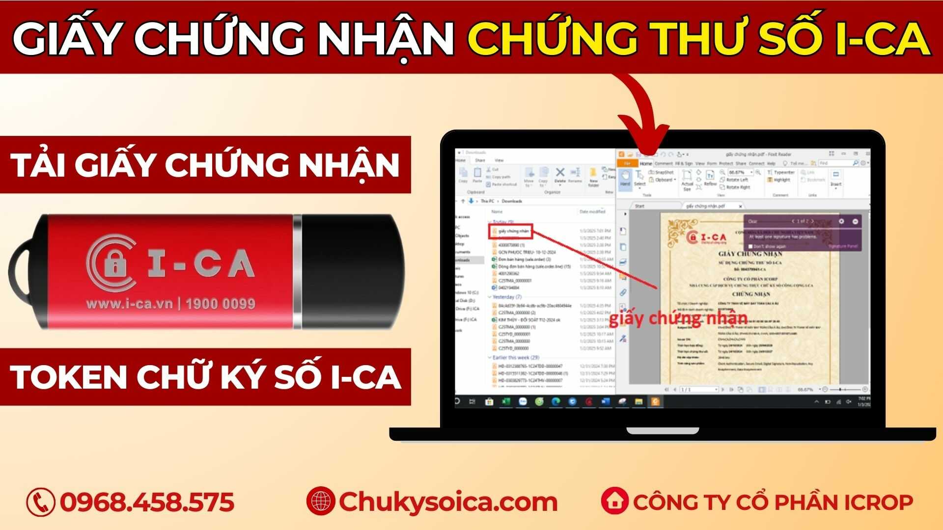 giấy chứng nhận chứng thư số ica
