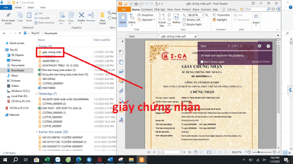 giấy chứng nhận chứng thư số ica