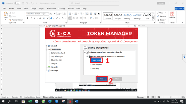 Xem thời hạn chữ ký số ica