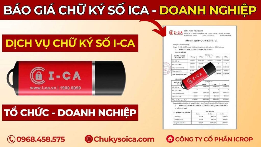 BÁO GIÁ DỊCH VỤ CHỮ KÝ DOANH NGHIỆP / TỔ CHỨC