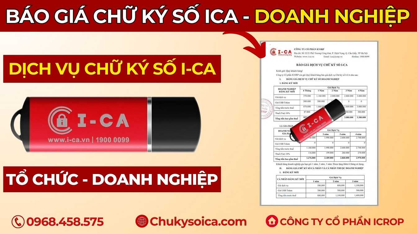BÁO GIÁ DỊCH VỤ CHỮ KÝ DOANH NGHIỆP / TỔ CHỨC