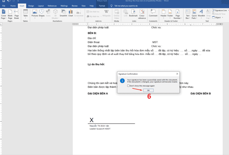 Cách ký điện tử trên Word bằng chữ ký số I-CA