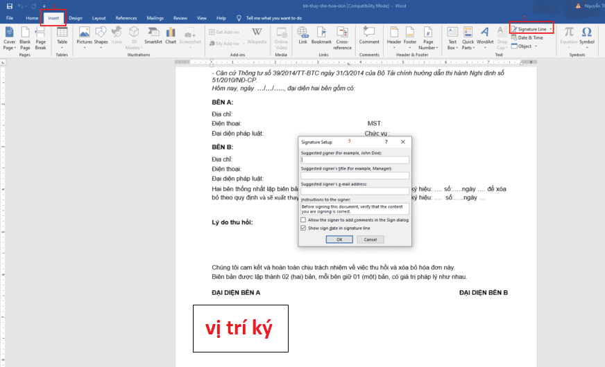 Cách ký điện tử trên Word bằng chữ ký số I-CA