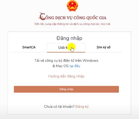 Đăng ký tài khoản Dịch Vụ Công Quốc Gia