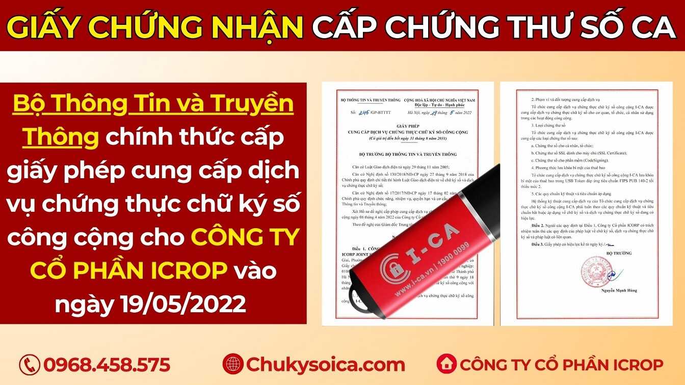 Giấy phép cung cấp dịch vụ chứng thực chữ ký số công cộng
