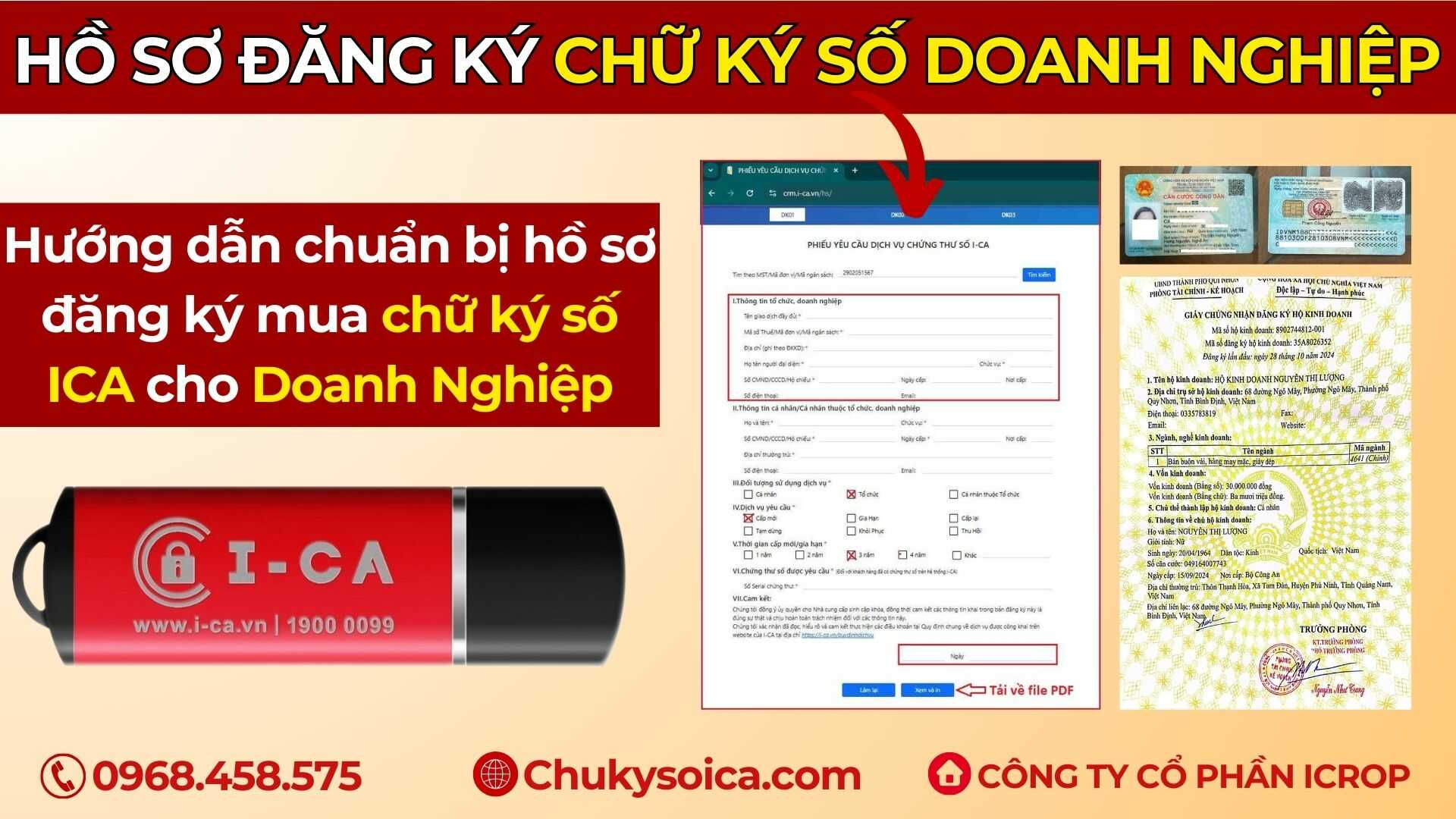 Soạn hồ sơ đăng ký chữ ký số cho Doanh Nghiệp