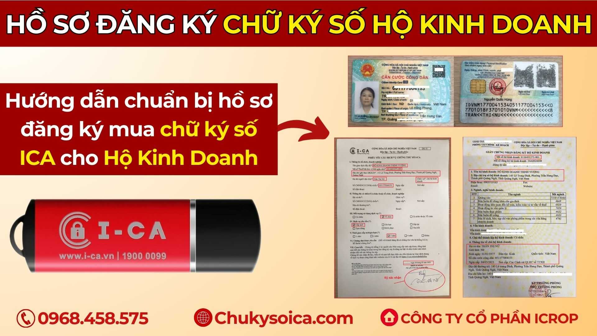 Soạn hồ sơ đăng ký chữ ký số cho Hộ Kinh Doanh
