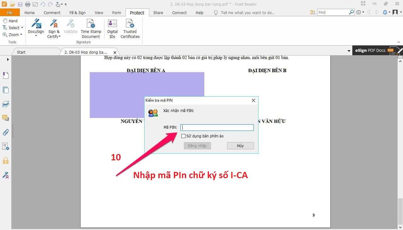 Tạo chữ ký điện tử file PDF bằng chữ ký số I-CA