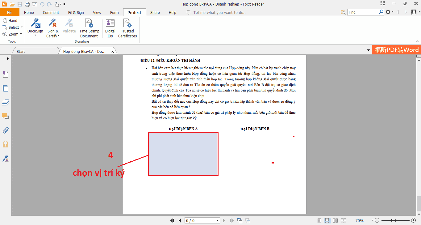 Tạo chữ ký điện tử file PDF bằng chữ ký số I-CA