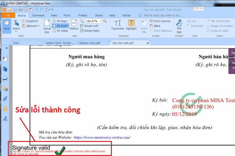 lỗi ký PDF chữ ký số hiện dấu Hỏi chấm màu vàng