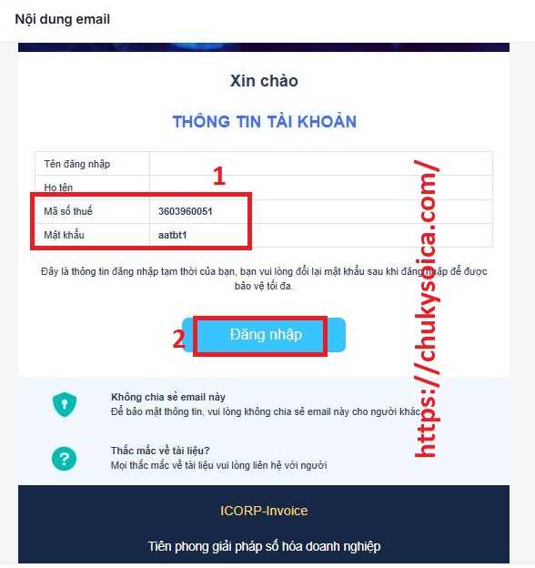 đăng nhập phần mềm hóa đơn Vietinvoice