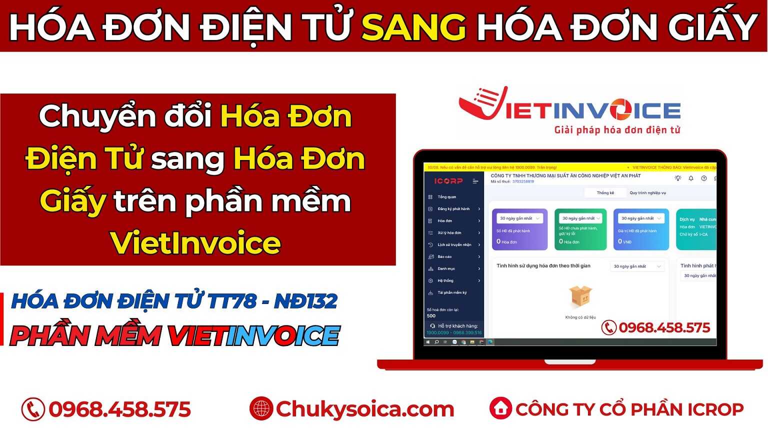 Chuyển đổi hóa đơn điện tử Vietinvoice sang hóa đơn Giấy