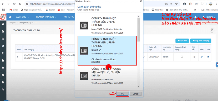 Thay đổi CHỮ KÝ SỐ trên phần mềm hóa đơn EasyInvoice