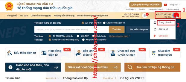 Thay đổi chữ ký số trên hệ thống Mạng Đấu Thầu Quốc Gia (EGP) Thay đổi chữ ký sô trên hế thống mạng đấu thầu quốc gia