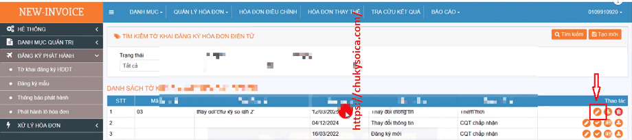 Thay đổi chữ ký số trên phần mềm hóa đơn NEWINVOICE