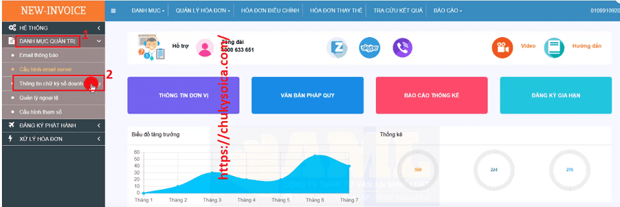 Thay đổi chữ ký số trên phần mềm hóa đơn NEWINVOICE