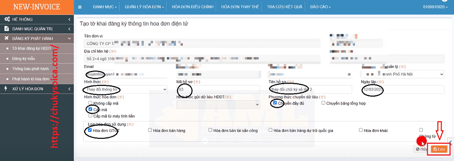 Thay đổi chữ ký số trên phần mềm hóa đơn NEWINVOICE
