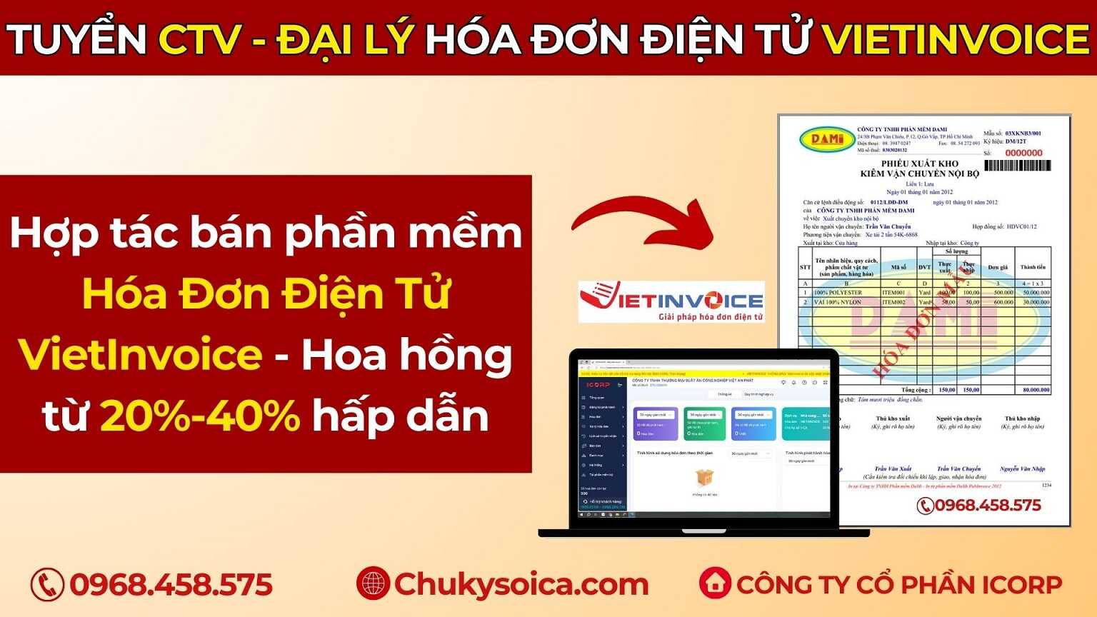 Tuyển Cộng tác viên - Đại lý bán hóa đơn điện tử VIETINVOICE Tuyển Cộng tác viên - Đại lý bán hóa đơn điện tử VIETINVOICE