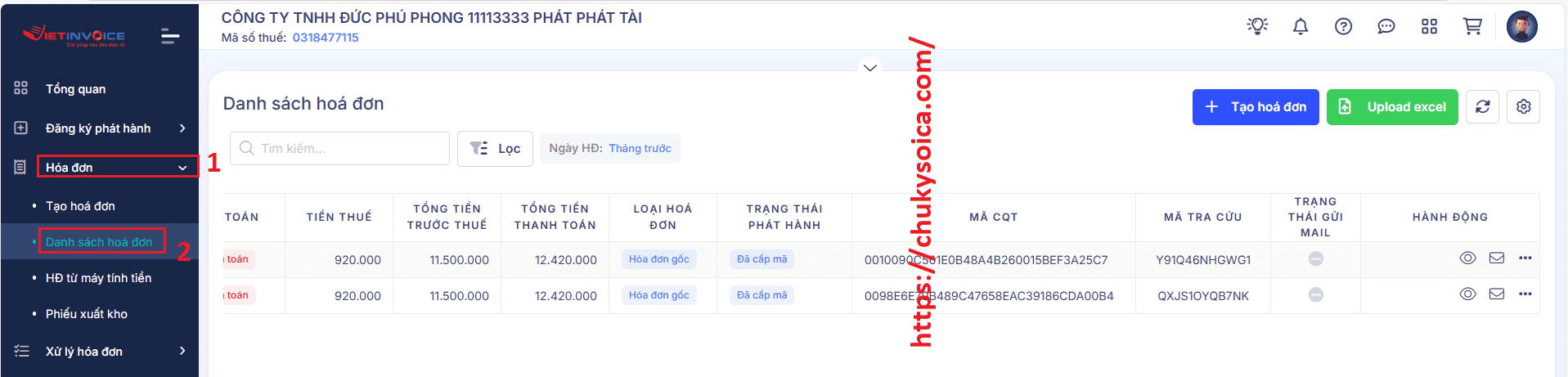 Chuyển đổi hóa đơn điện tử Vietinvoice sang hóa đơn Giấy