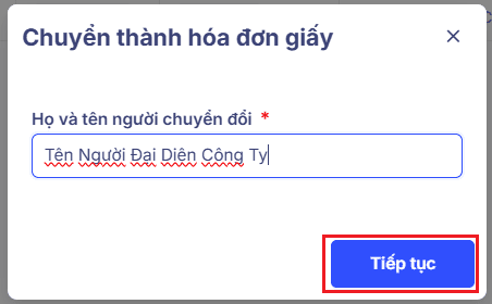 Chuyển đổi hóa đơn điện tử Vietinvoice sang hóa đơn Giấy