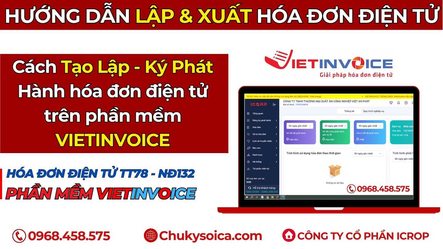 Hướng dẫn XUẤT hóa đơn phần mềm VietInvoice