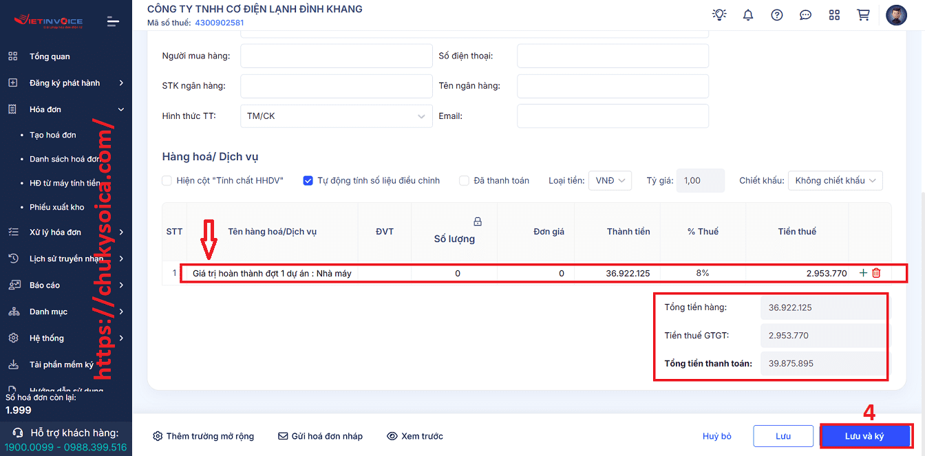 hướng dẫn xuất hóa đơn phần mềm VietInvoice