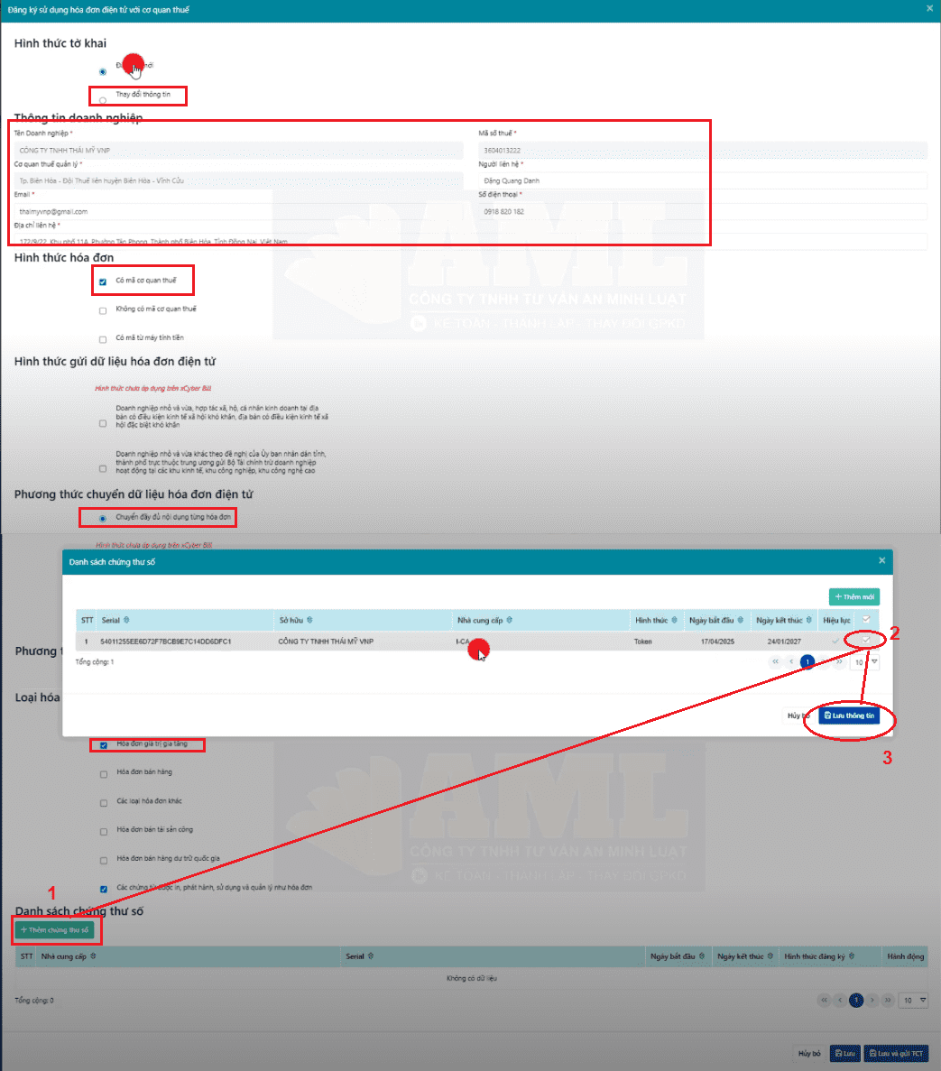 thay đổi chữ ký số trên phần mềm Cyberbill 