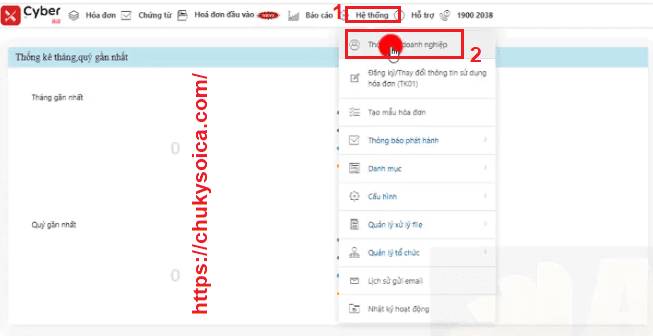 thay đổi chữ ký số trên phần mềm Cyberbill