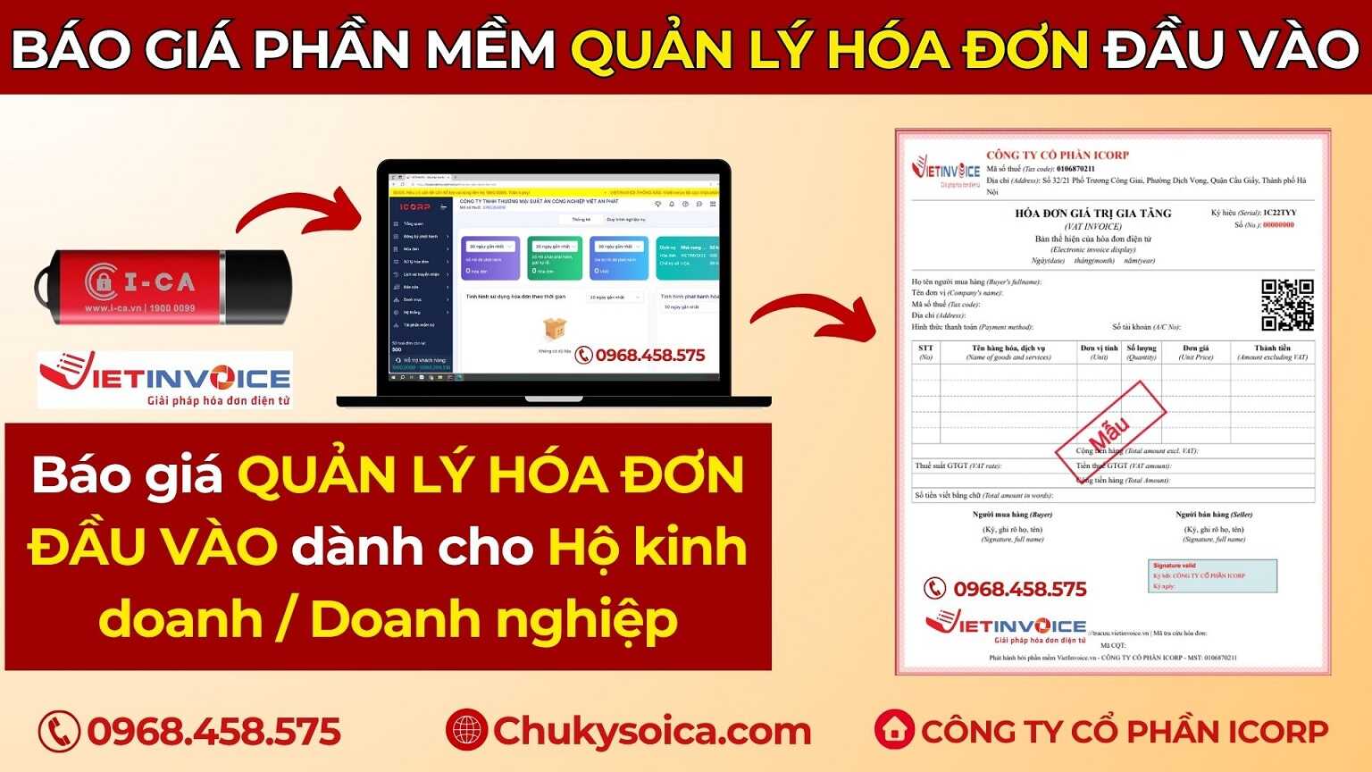 Báo giá phần mềm Quản Lý Hóa Đơn Đầu Vào ICORP-INVOICE
