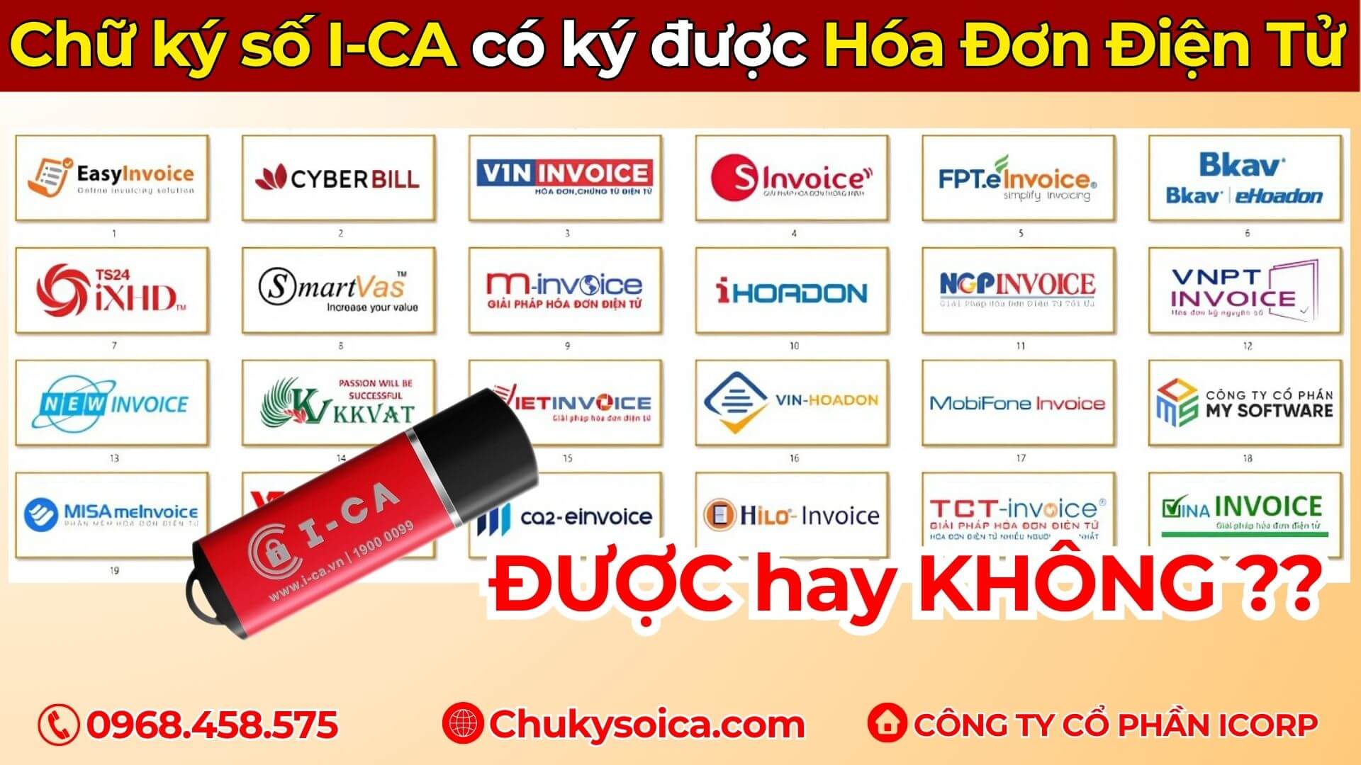 Chữ ký số ICA dùng ký Hóa Đơn Điện Tử được không Chữ ký số ICA dùng ký Hóa Đơn Điện Tử được không
