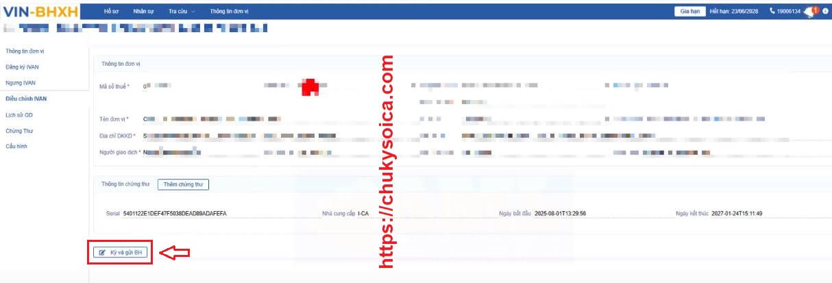 thay đổi cập nhật chữ ký số trên phần mềm bảo hiểm xã hội VIN-BHXH