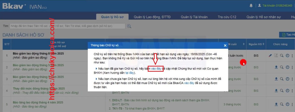 Cập nhật Thay đổi chữ ký số ICA trên phần mềm BHXH-BKAV