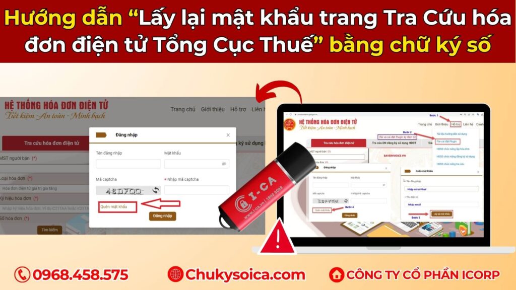 Lấy lại mật khẩu Tra Cứu hóa đơn điện tử Tổng Cục Thuế