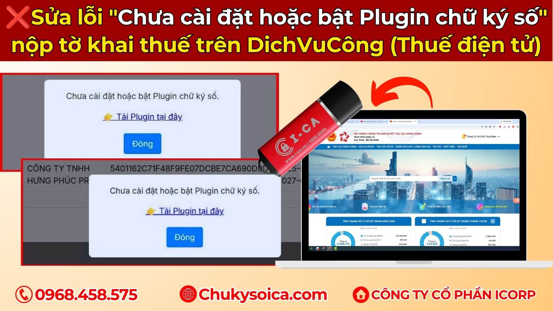 Sửa lỗi Chưa cài đặt hoặc bật Plugin chữ ký số nộp tờ khai thuế trên DichVuCong